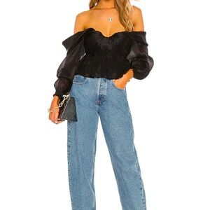 Brand new! X REVOLVE Burna Blouse in Black